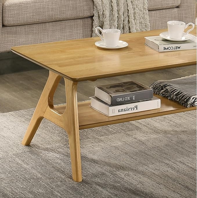 Roundhill Furniture Arona 3-Piece Coffee Table Set, Coffee Table and Two End - Image 8