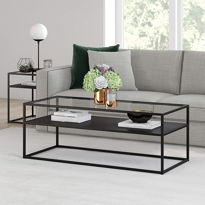 Ada 46'' Wide Rectangular Coffee Table in Blackened Bronze - Image 7