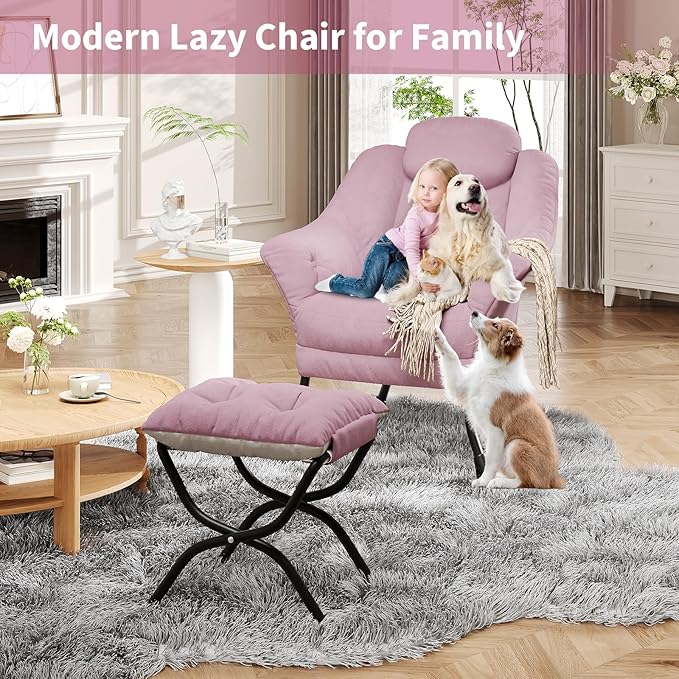 IDEALHOUSE Lazy Chair with Ottoman - Image 7