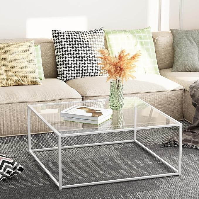 ​​​​​​​​​​​​Glass Coffee Table Square Coffee Table - Image 6