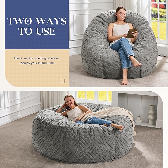 Hobestluk Bean Bag Chairs Adults Beanbag Chair - Image 3