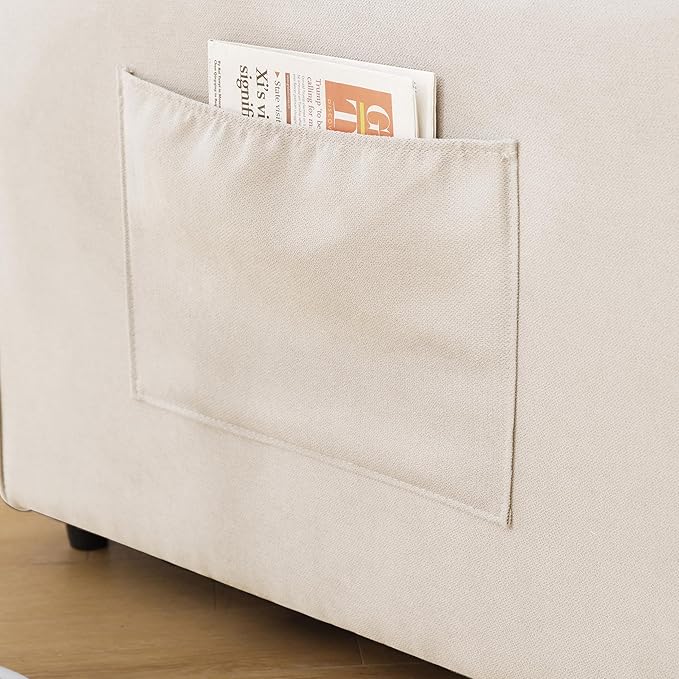 ERYE Modern Upholstered Loveseat Sofa Foldable Convertible Floor Sofabed - Image 7