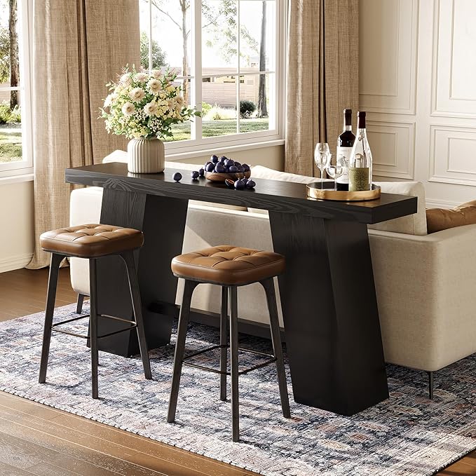 LITTLE TREE 70.8-Inch Long Black Console Table - Image 6
