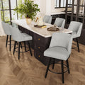Counter Height Bar Stools Set of 6, Modern Swivel Barstools by ErdoruLiving
