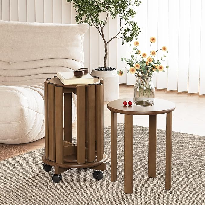 Stackable Stools Set of 4, 4‑in‑1 Bamboo Nesting Stools & End Tables - Image 4