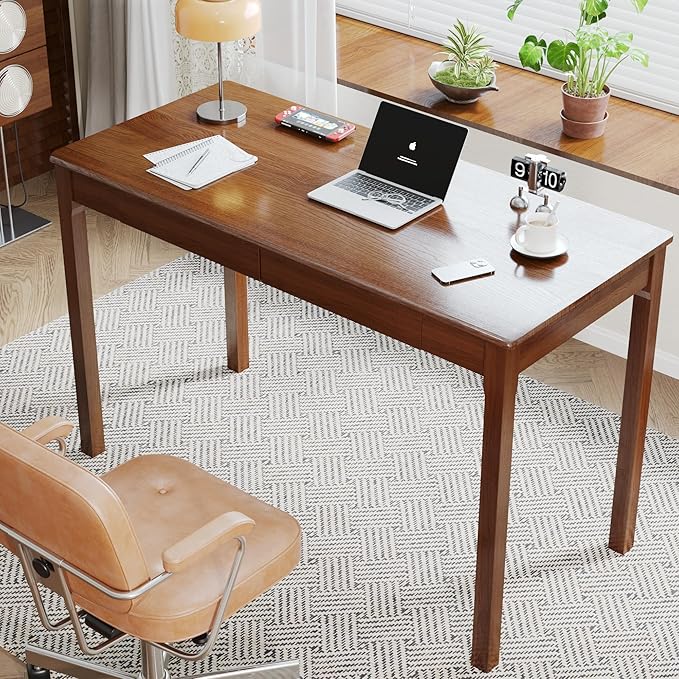 Solid Wood Desk with Drawers - Image 4