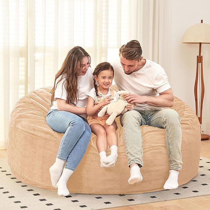 HABUTWAY Bean Bag Chair: Giant 6' Memory Foam Furniture Bean Bag Chair - 6Ft - Image 2