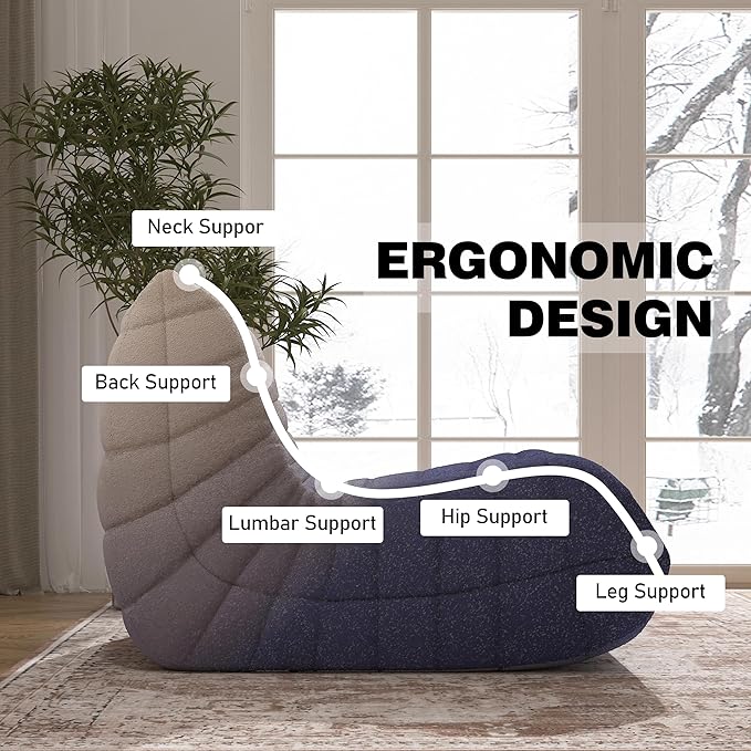 Bean Bag Chair, Fireside Chair Bean Bag Sofa Large Bean Bag Chair - Image 5