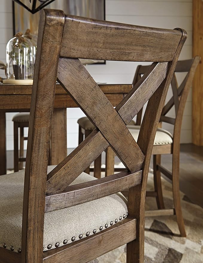 Signature Design by Ashley Moriville Rustic Farmhouse 24.5" Upholstered Barstool - Image 13