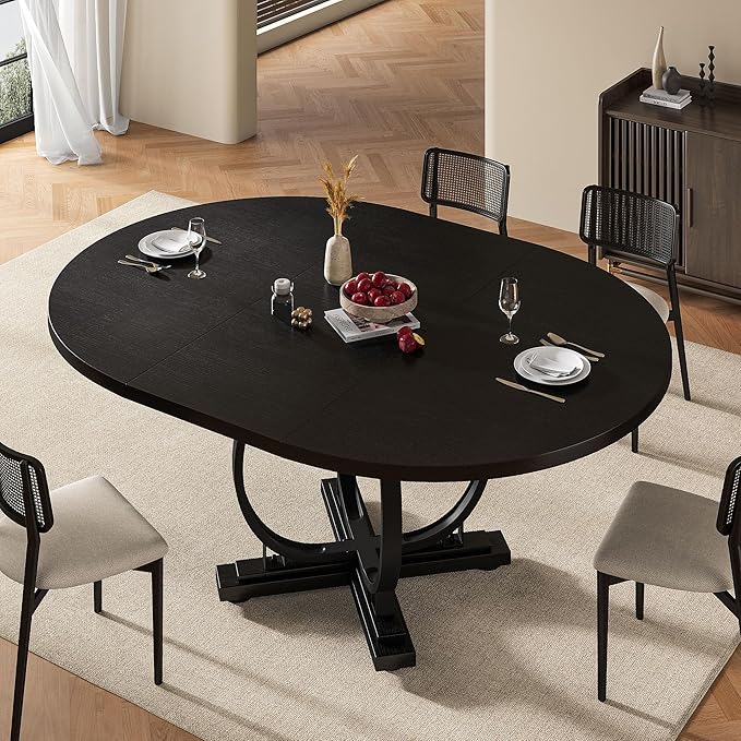 59" Round Extendable Dining Table by Einhomn