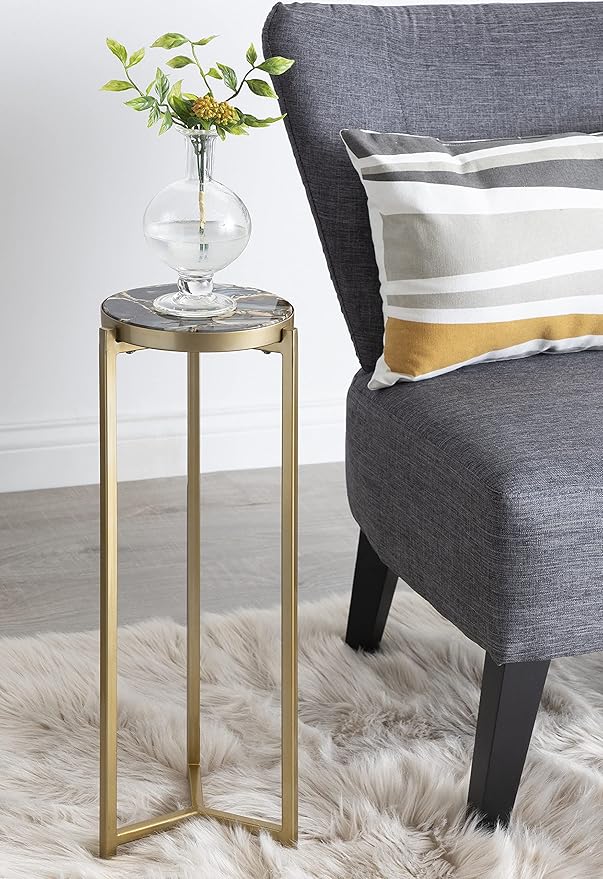 Kate and Laurel Aguilar Glam Drink Table, Transitional Tea Table and Plant Stand - Image 6