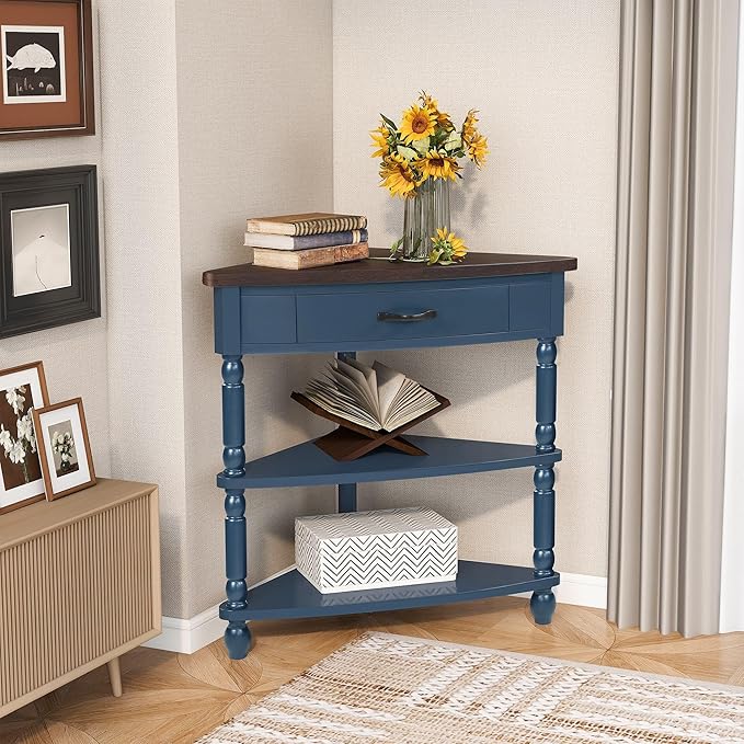 GDFStudio Trmxmbi 3 Tier Corner Console Table - Image 3