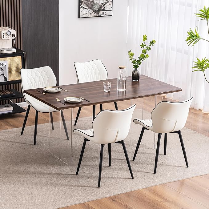 YOUNIKE Dining Chairs Set of 2, Upholstered Faux Leather Dining Room Chairs - Image 3