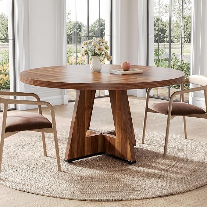LITTLE TREE Round Dining Table for 4-6 People, 47 Inches Dining Room Table - Image 7