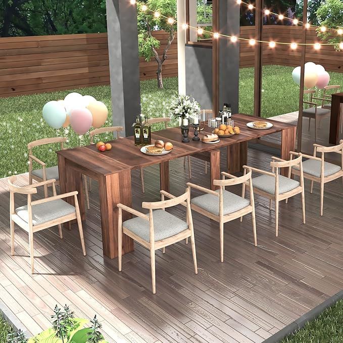 KEIKI 20"-118.5" L Extendable Foldable Dining Room Table - Image 3