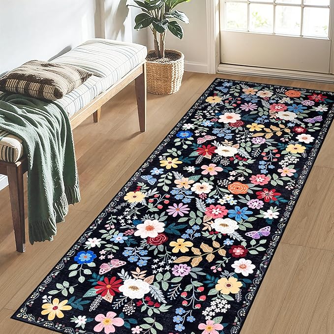 Runner Rug for Entryway: 2x10 Kitchen Rugs Non Slip Washable Ultra-Thin Soft - Image 3