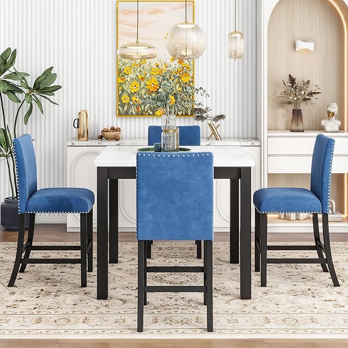 HomSof 5-Piece Counter Height Dining Table Set - Image 2