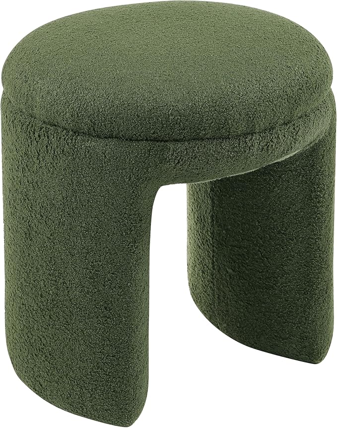 Furniture of America Rami Modern 18-inch Solid Wood Upholstered Ottoman - Image 4