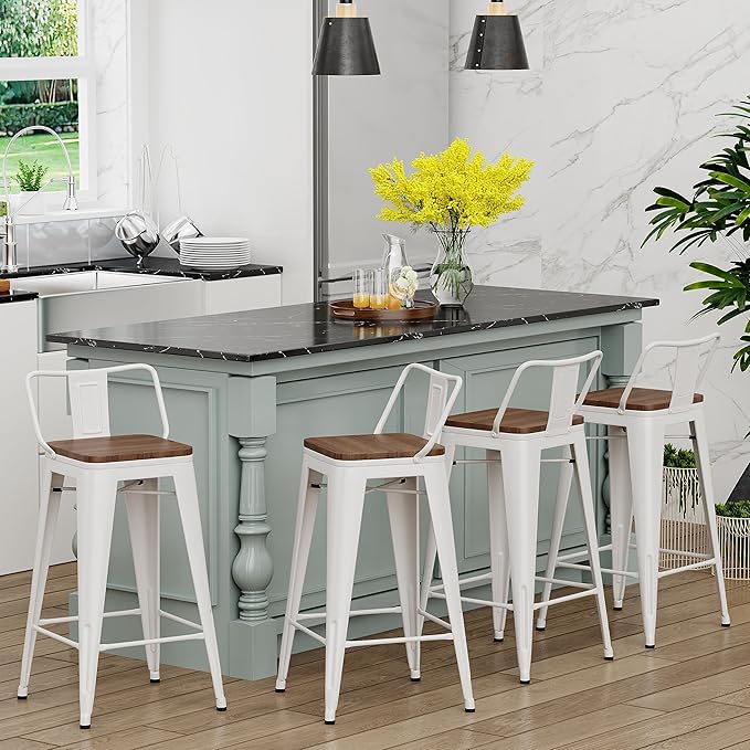Yongchuang 26 inch Bar Stools Set of 4 Kitchen Counter Height Chairs - Image 2