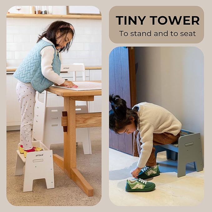 Wooden Step Stool for Kids, 14” One Step Stool for Toddlers, Heavy Duty Non-tip - Image 5