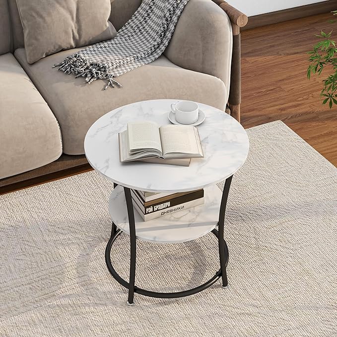 BOFENG Round Coffee Table Side Table, Round End Table - Image 4