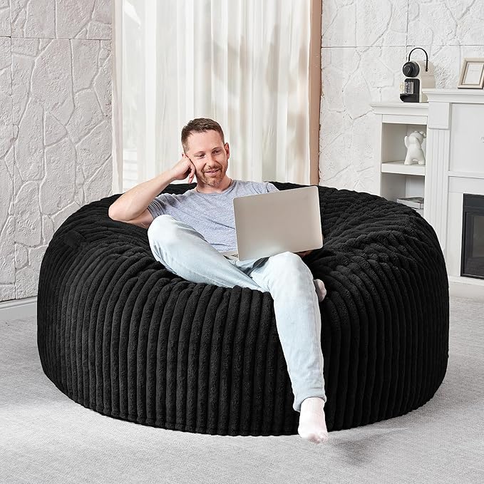 HABUTWAY 4FT Bean Bag Chair, Memory Foam Beanbag Chair - Image 5