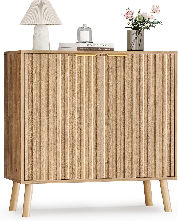 Pamapic Fluted Storage Cabinet, Sideboard Buffet Cabinet - Image 8