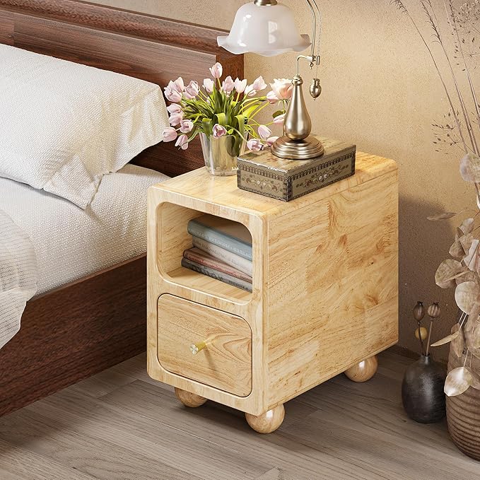 Solid Wood Night Stand, Narrow Night Stand - Image 9