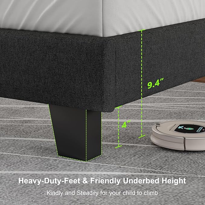 Feonase King Size Platform Bed Frame, Upholstered Bed - Image 4