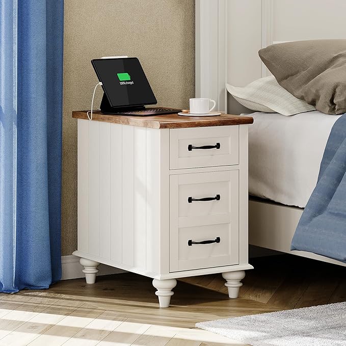 WAMPAT 2 Pack Off White End Table - Image 5