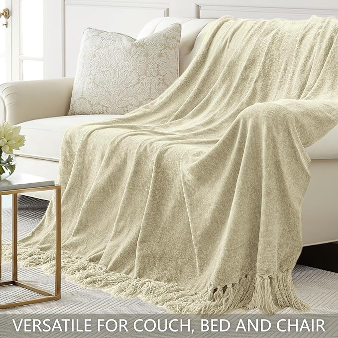 Chenille Throw Blanket for Couch 50"X 60", Soft Cozy Throws - Image 4