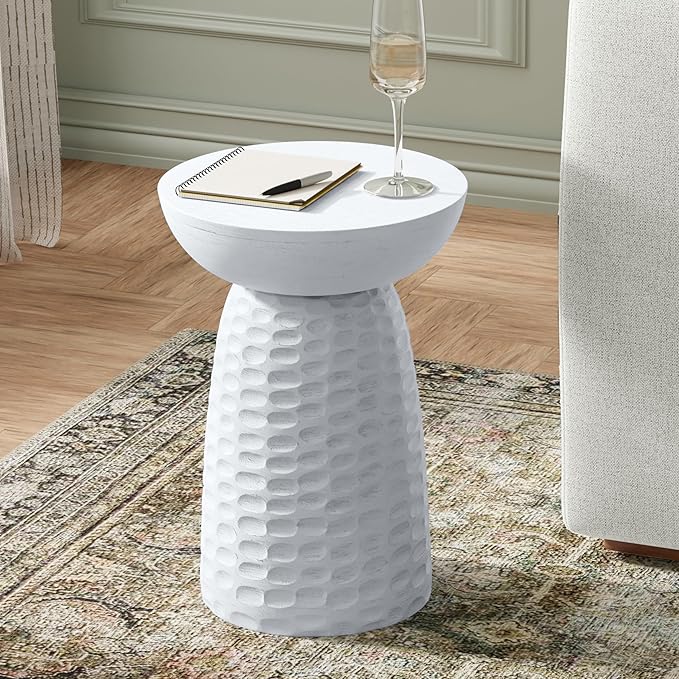 SIMPLIHOME Boyd 13-inch Wide Solid Mango End Table in White, Contemporary-Style - Image 2