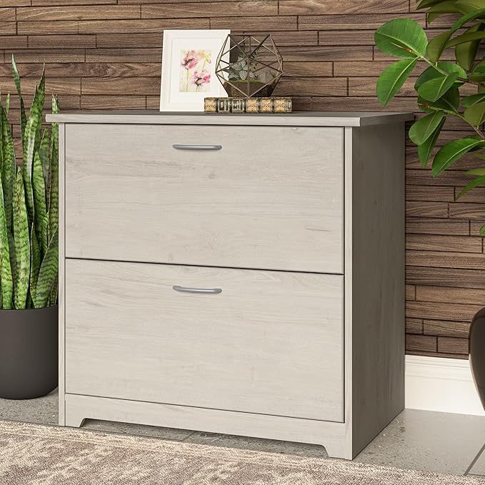 Bush Furniture Cabot 2 Drawer Lateral File Cabinet in Linen White Oak, Home - Image 2
