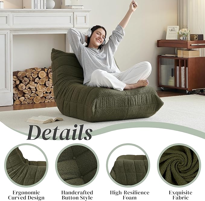 Bean Bag Chair, Fireside Chair Bean Bag Sofa - Image 3
