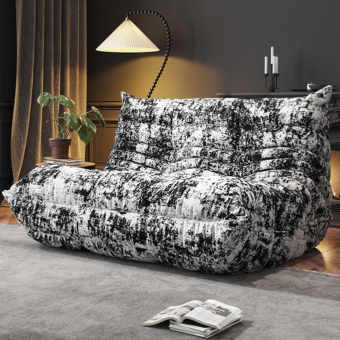 Bean Bag Chairs for Adults, Memory Foam Couch Loveseat Sofa Chair, Soft Teddy by WHGBJA