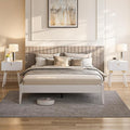 Bme Dinkee Signature Ivory White Queen Bed Frame Without Headboard by Bme