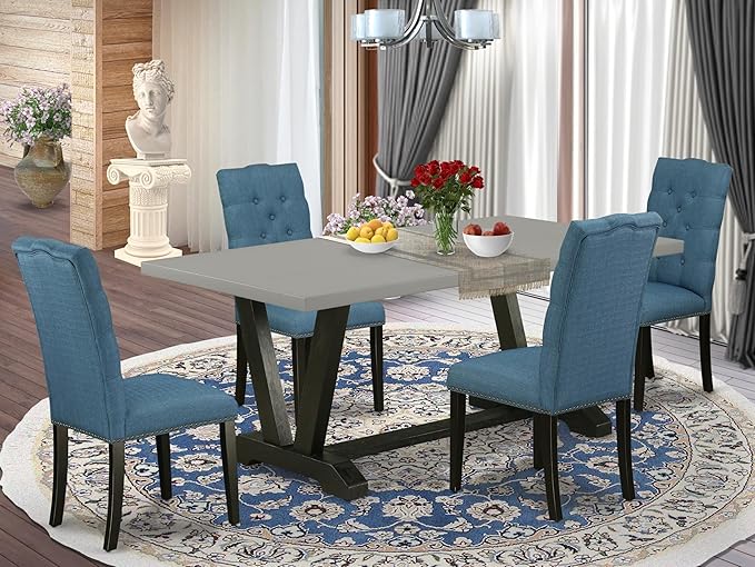 East West Furniture V697EL121-5 5 Piece Dinette Set Includes a Rectangle Dining - Image 2