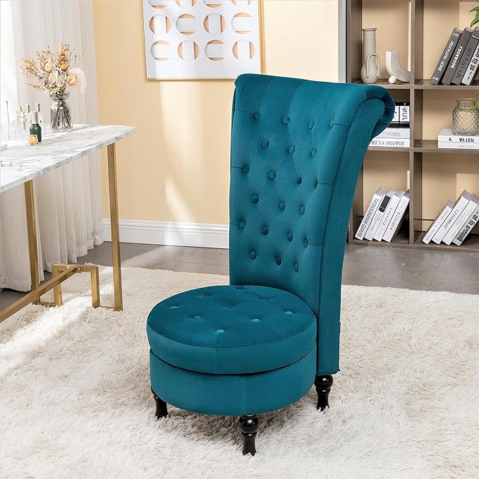 Container Furniture Royal High-Back Velvet Accent Chair - Image 8
