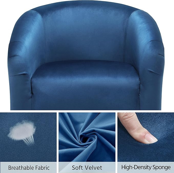 Yaheetech Club Chair, Velvet Accent Chair Upholstered Barrel Chair Sitting Chair - Image 8