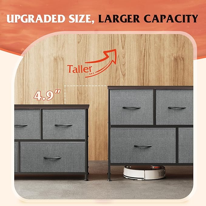 WLIVE Dresser for Bedroom with 5 Drawers, Long Storage Tower Organizer Unit - Image 5