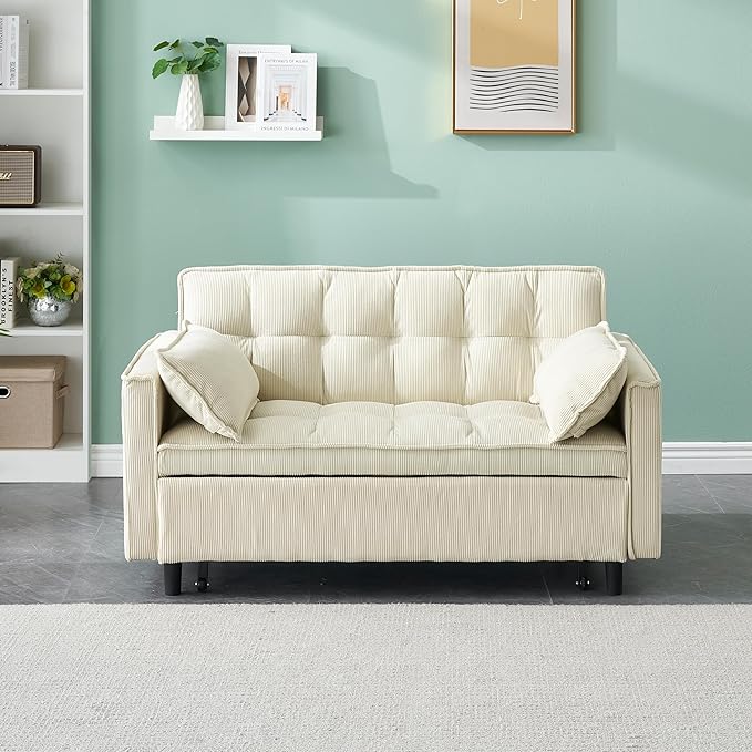 Ball & Cast Convertible Sofa Bed, Pull Out Loveseat Sleeper Sofa, Convertible by BallCast