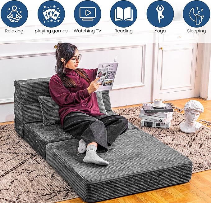 Folding Sofa Bed, Convertible Sleeper Chair - Image 6