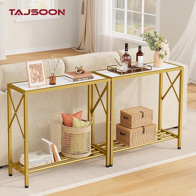 Tajsoon 28.3" Entryway Table, 2-Tier Small Consle Table - Image 2