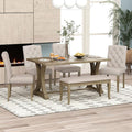 Ball & Cast Dining Table Set for 6, 6-Piece Farmhouse Dining Furniture Set by BallCast