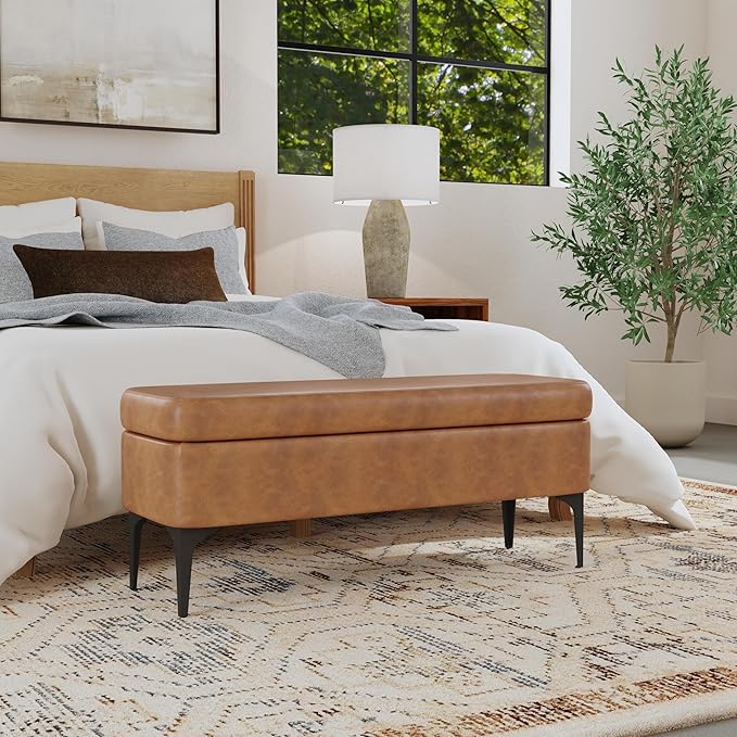 HomePop Upholstered Storage Bench - Image 2