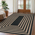 Lahome Modern Geometric Easy Jute Outdoor Rug, 5x7 Patio Living Room Rug Large by Lahome
