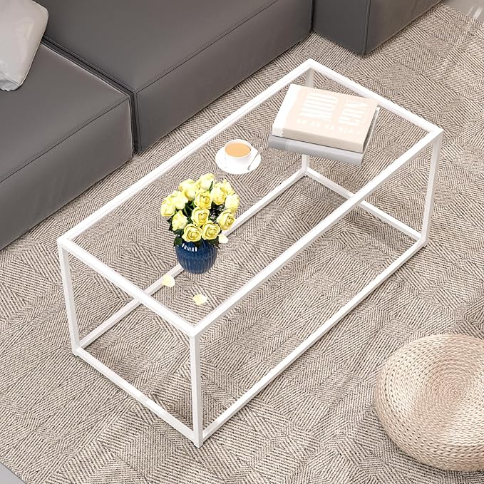 Coffee Table Glass Center Table, Modern Minimalist Coffee Table - Image 3
