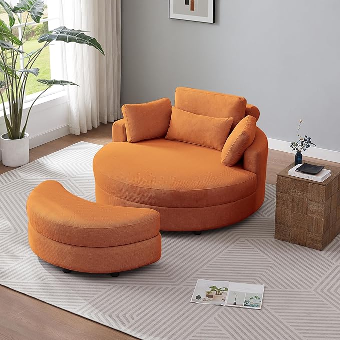51.2'' Oversized Barrel Armchair by Unknown