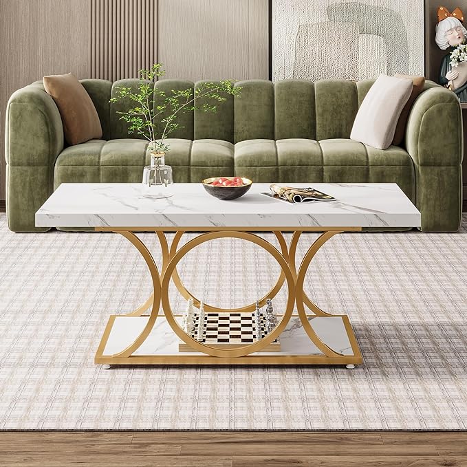 Tribesigns Rectangle Coffee Table, 46.45-inch Modern Coffee Tables - Image 5