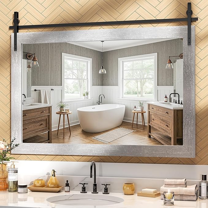Hasipu Farmhouse Bathroom Mirror by Whatssuitableisthebest